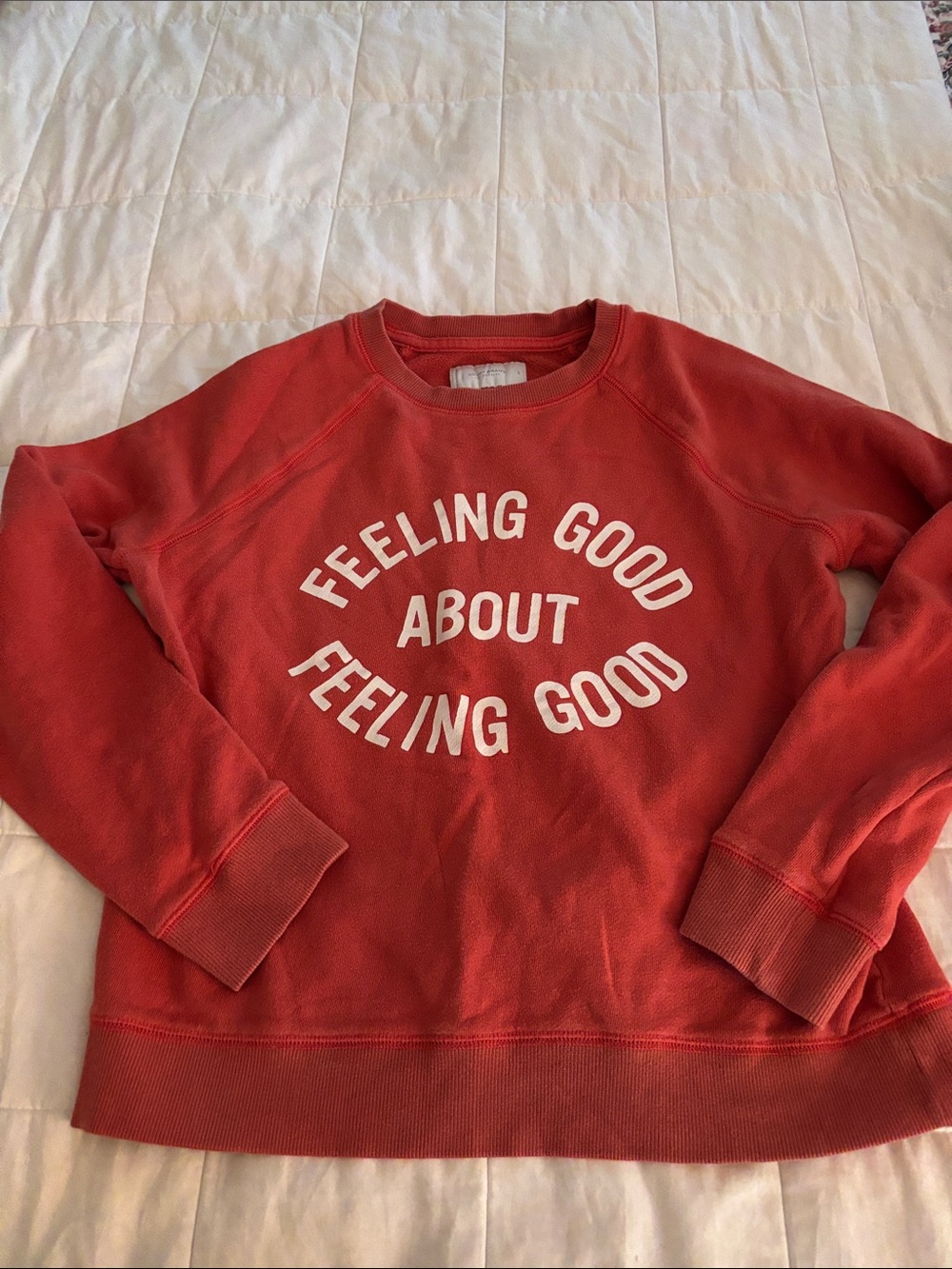 Lucky Brand vintage red Vintage Crewneck Sweatshirt with White Graphic Sz small